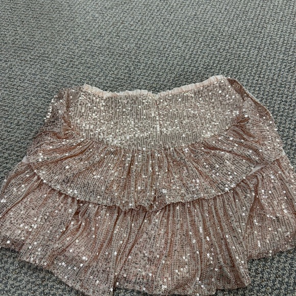 Olive & bette’s ruffle sequin skirt champagne color size small - Picture 5 of 5